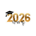 Class of 2026 Graduation Sticker – Gold 2026 Kiss-Cut Decal