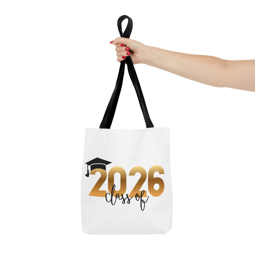 Class of 2026 Graduation Tote Bag – Gold 2026 with Cap