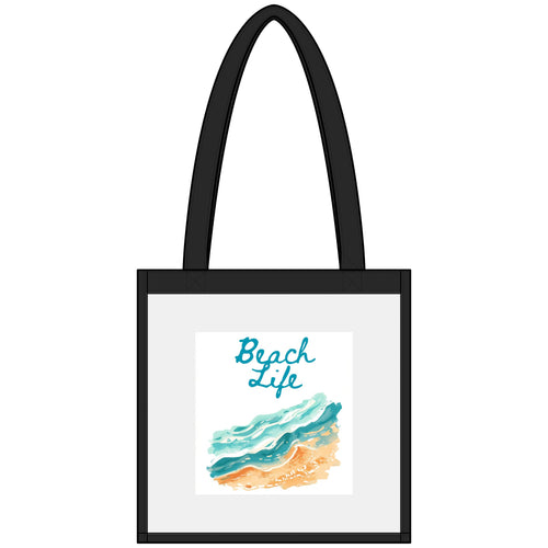 Clear Stadium Tote – Beach Life Clear PVC Beach Bag with Wave Design