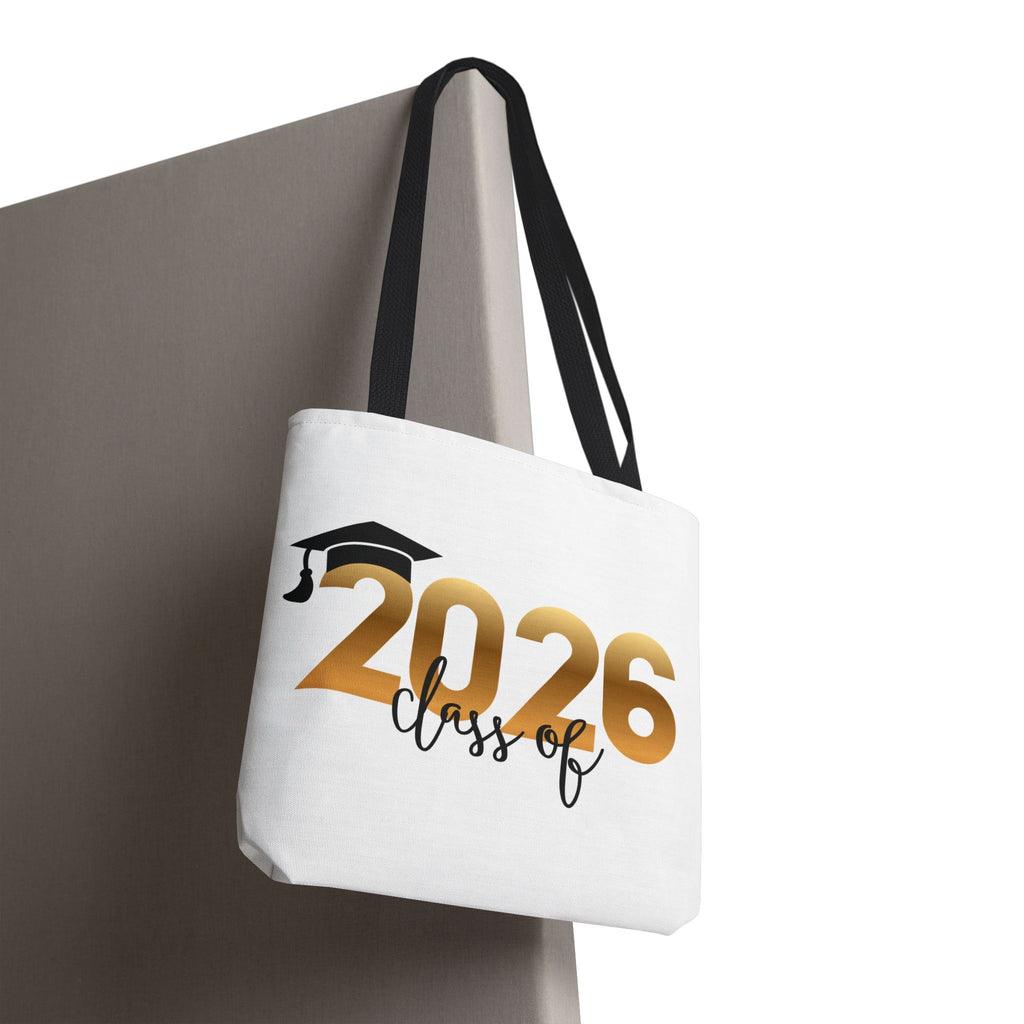 Class of 2026 Graduation Tote Bag – Gold 2026 with Cap