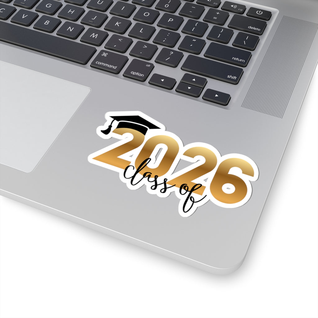 Class of 2026 Graduation Sticker – Gold 2026 Kiss-Cut Decal