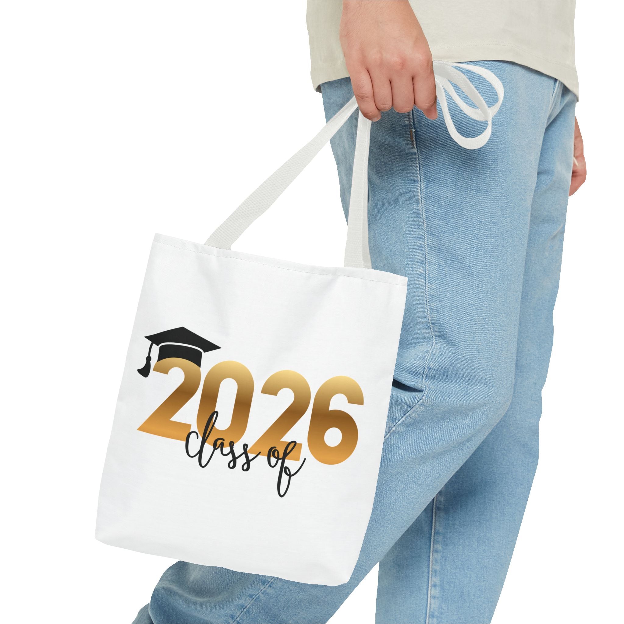 Class of 2026 Graduation Tote Bag – Gold 2026 with Cap