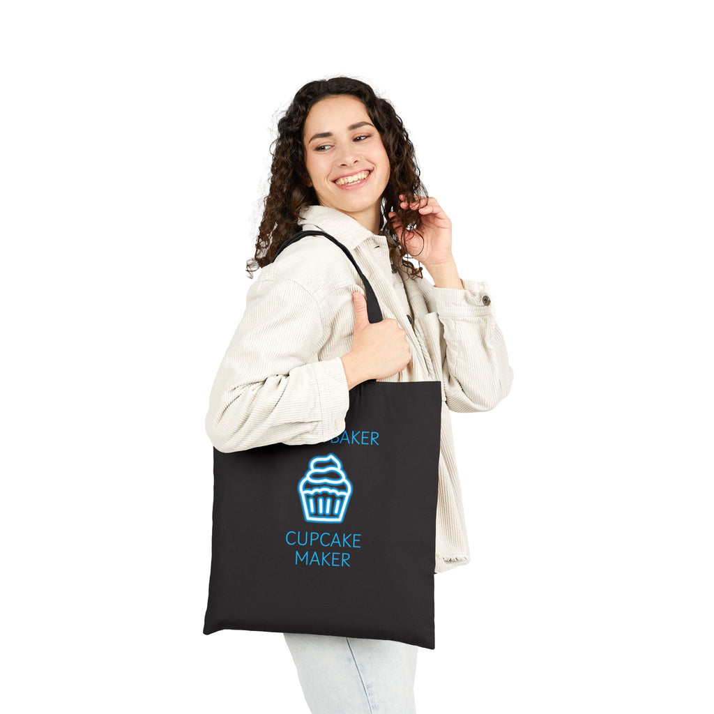 Cotton Canvas Tote Bag, Baker Baker Cupcake Maker - Blue