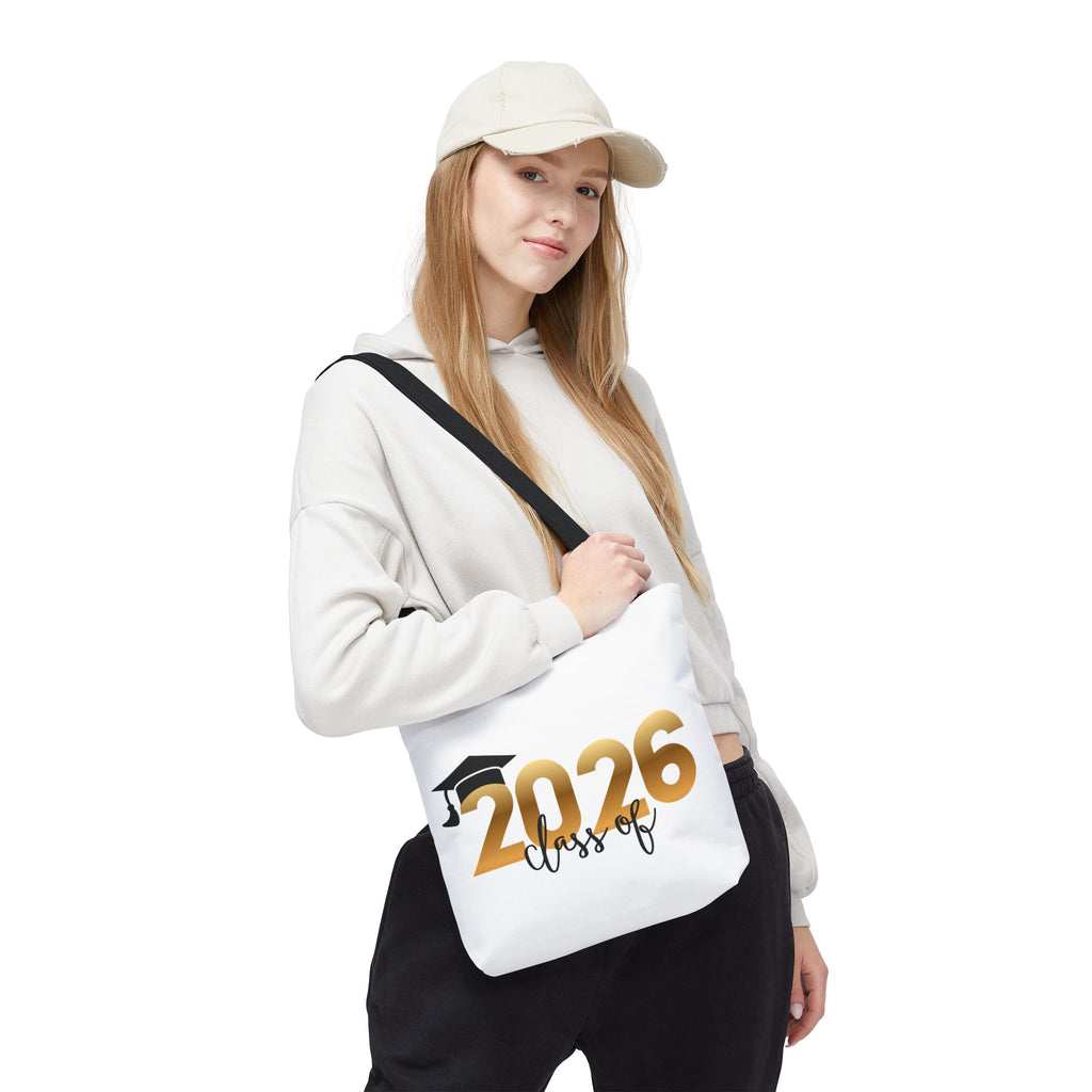 Class of 2026 Graduation Tote Bag – Gold 2026 with Cap