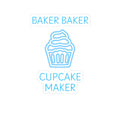 Kiss-Cut Stickers Baker Baker Cupcake Make - BLUE