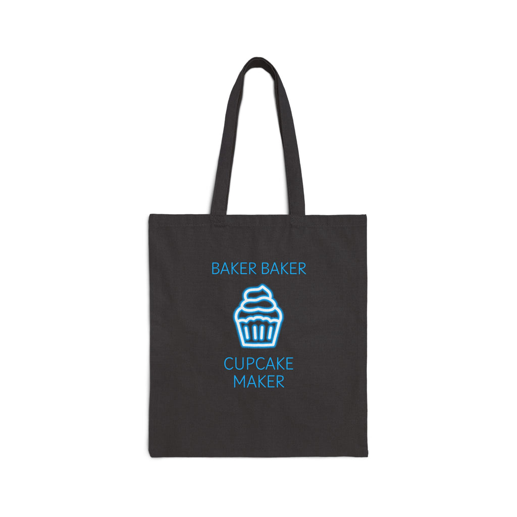 Cotton Canvas Tote Bag, Baker Baker Cupcake Maker - Blue