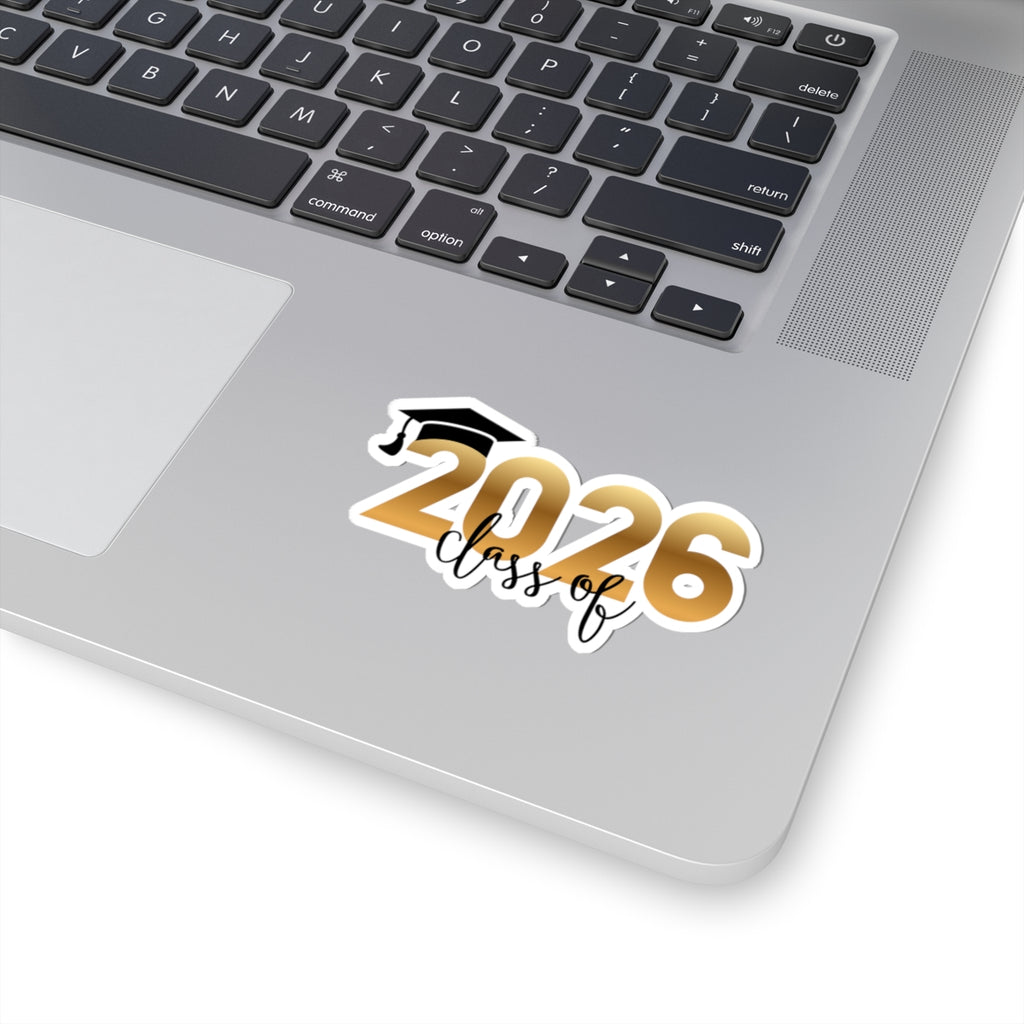 Class of 2026 Graduation Sticker – Gold 2026 Kiss-Cut Decal